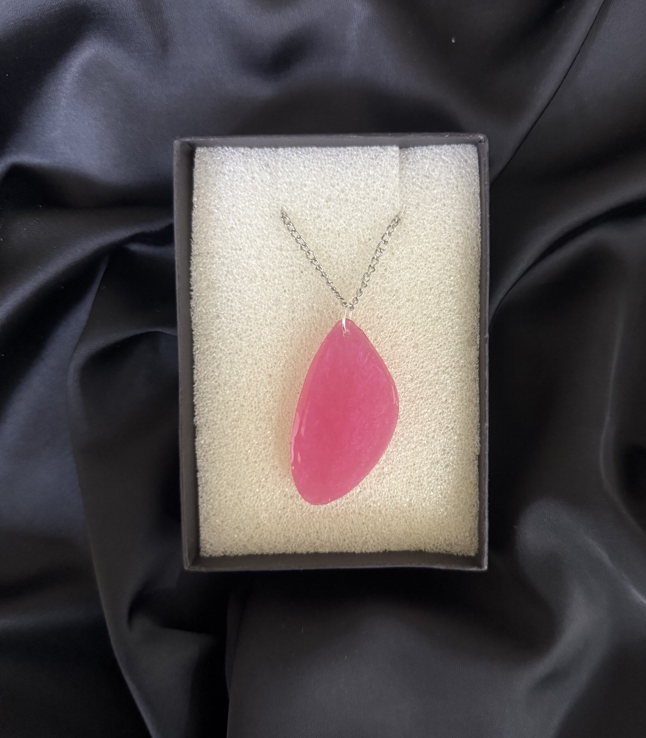 Blush Pink Resin Art Pendant