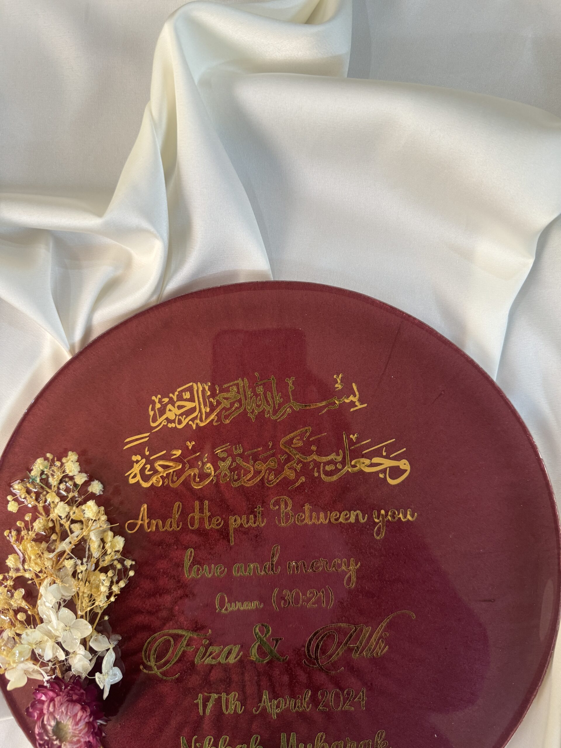 Customised Nikkah Plate