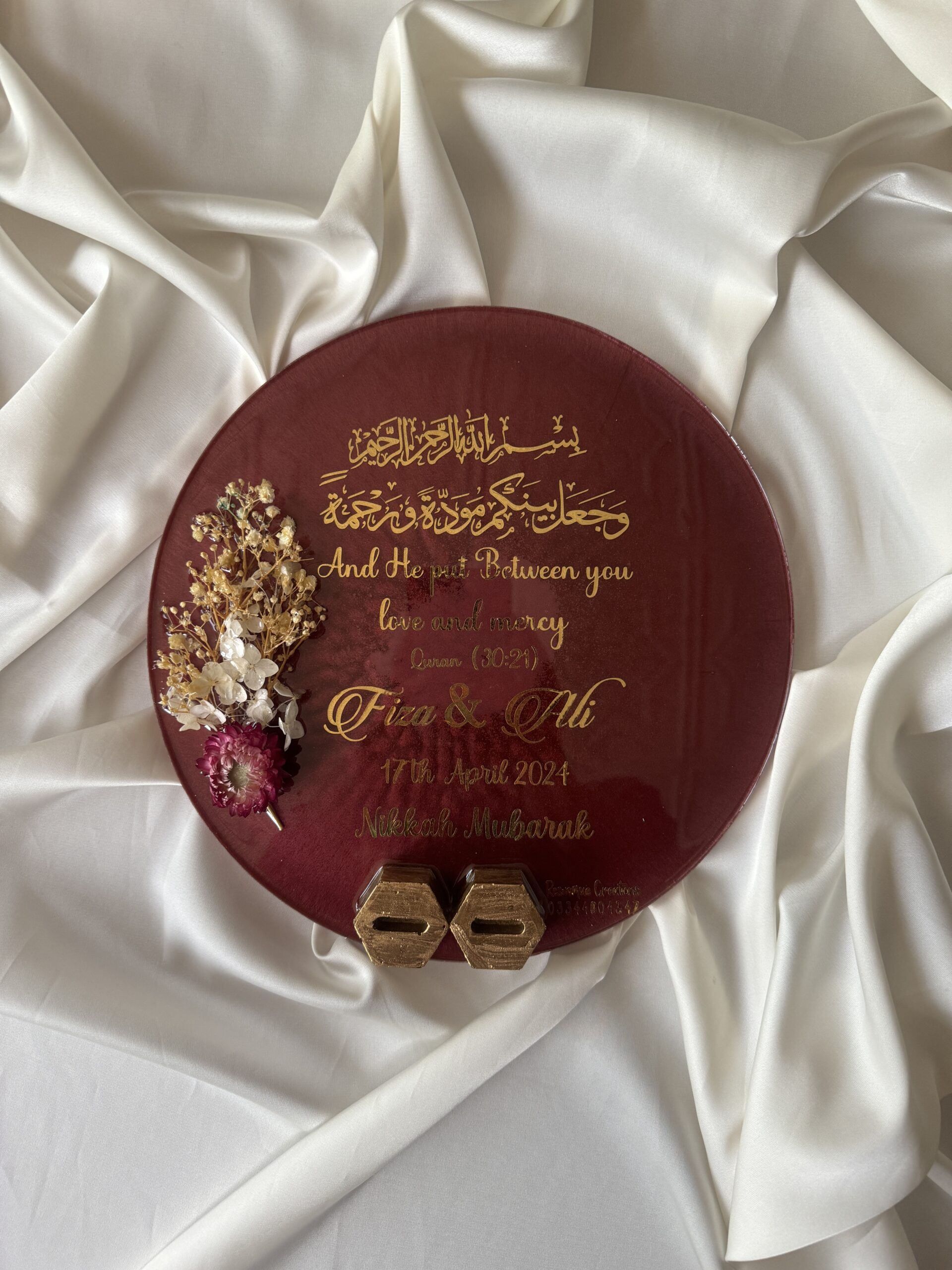 Nikkah Floral Plaque