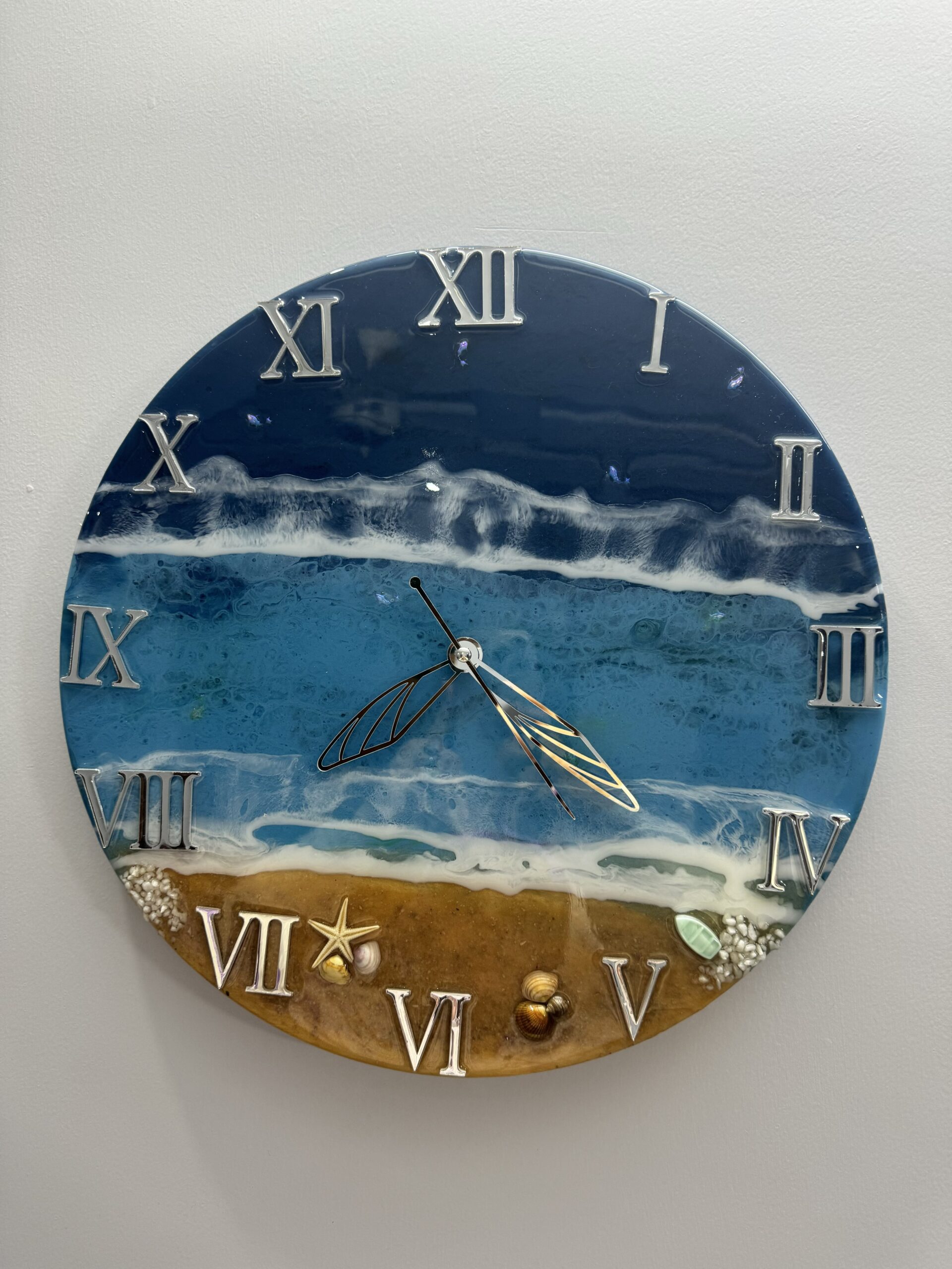 Ocean Time Resin Art Clock