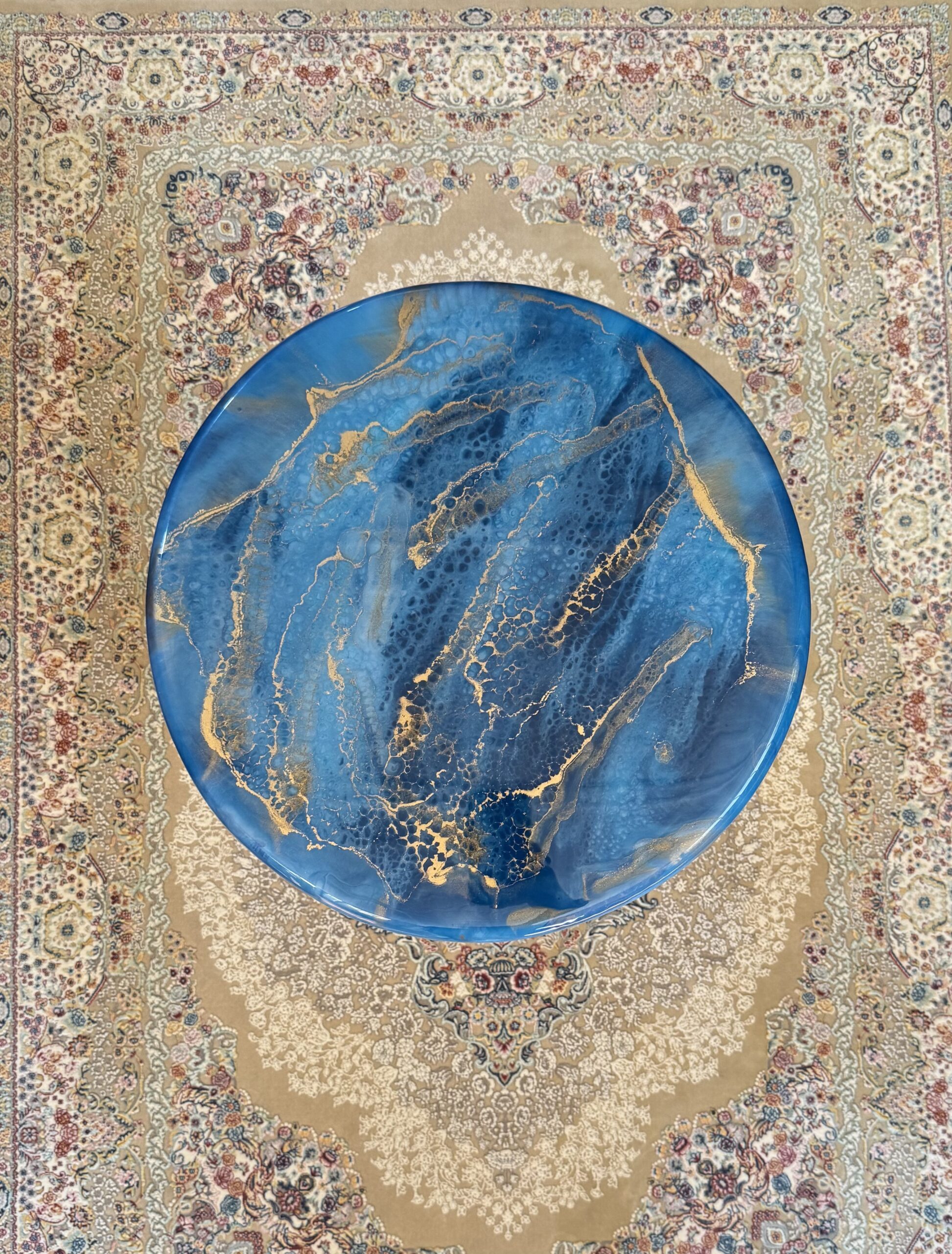 Sapphire Gold Resin Table