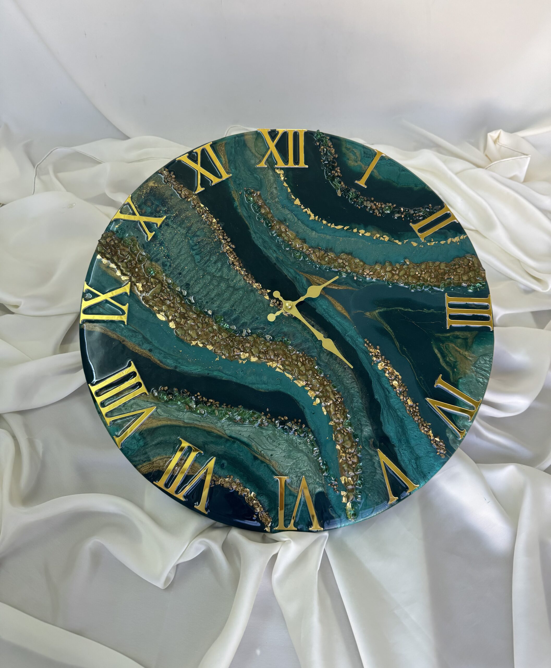 Green and Gold Resin Clock