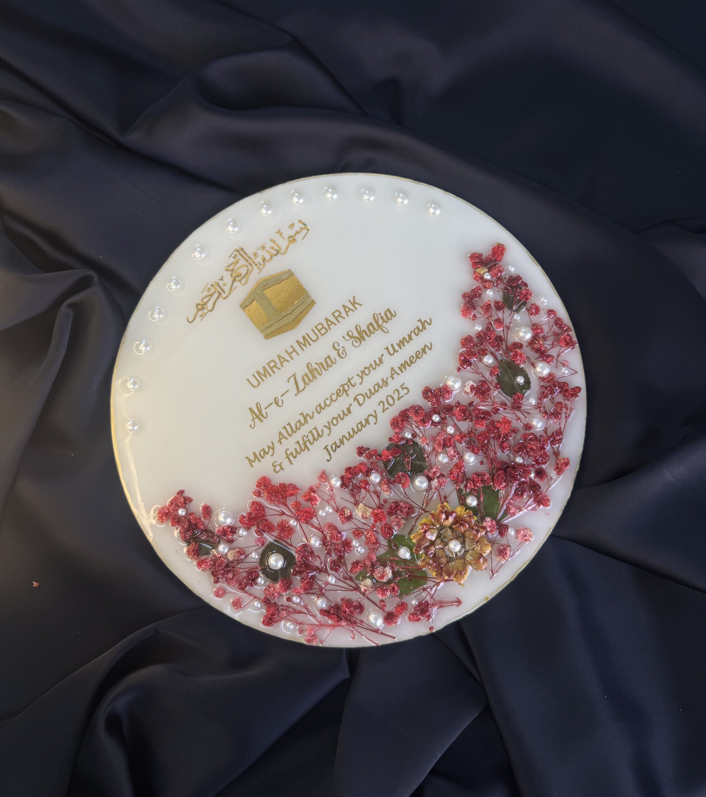 Personalized Umrah Mubarak Resin Plaque