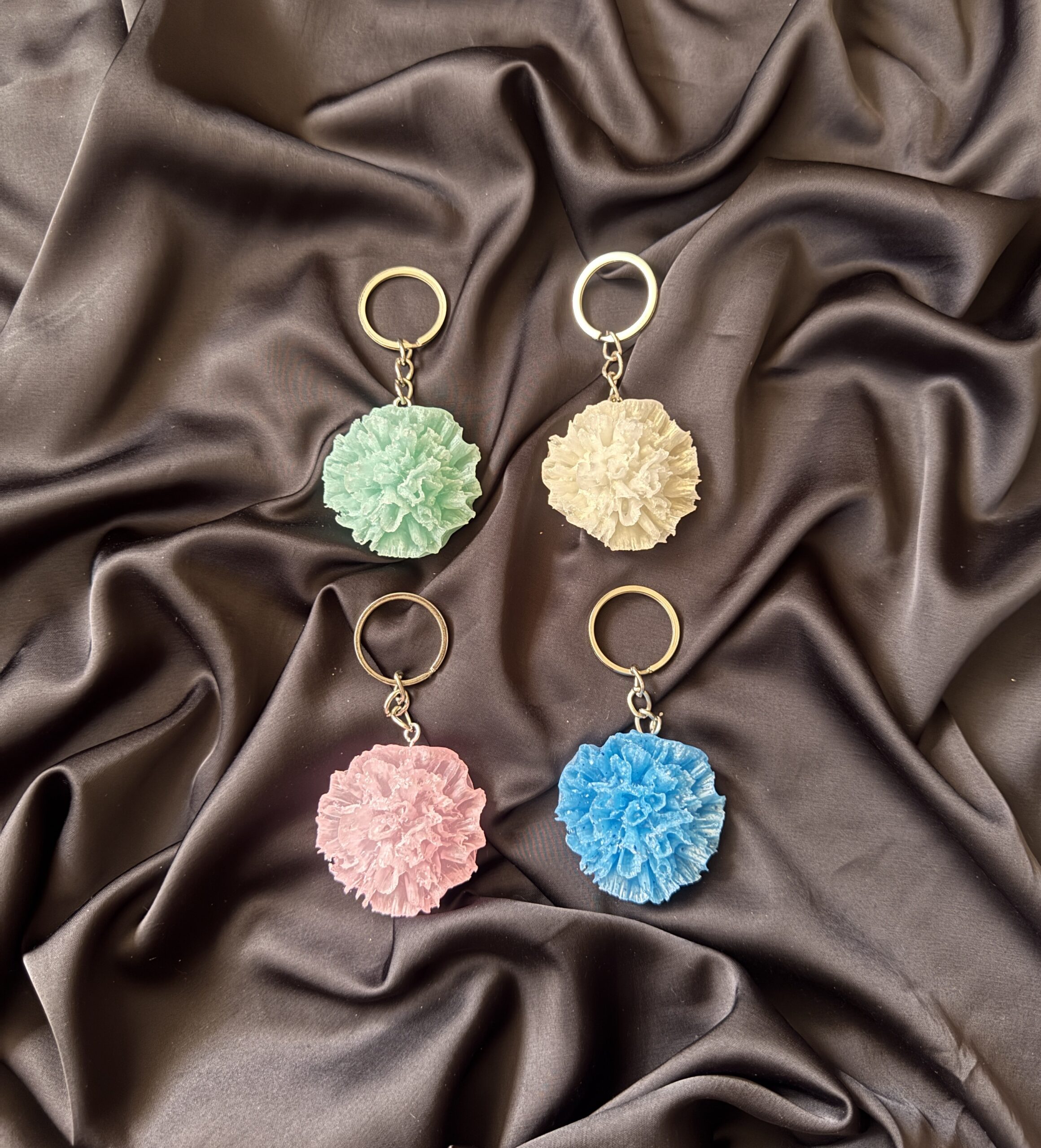 Glimmering Bloom Resin Keychains 1