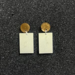 Ivory Bronze Resin Earrings