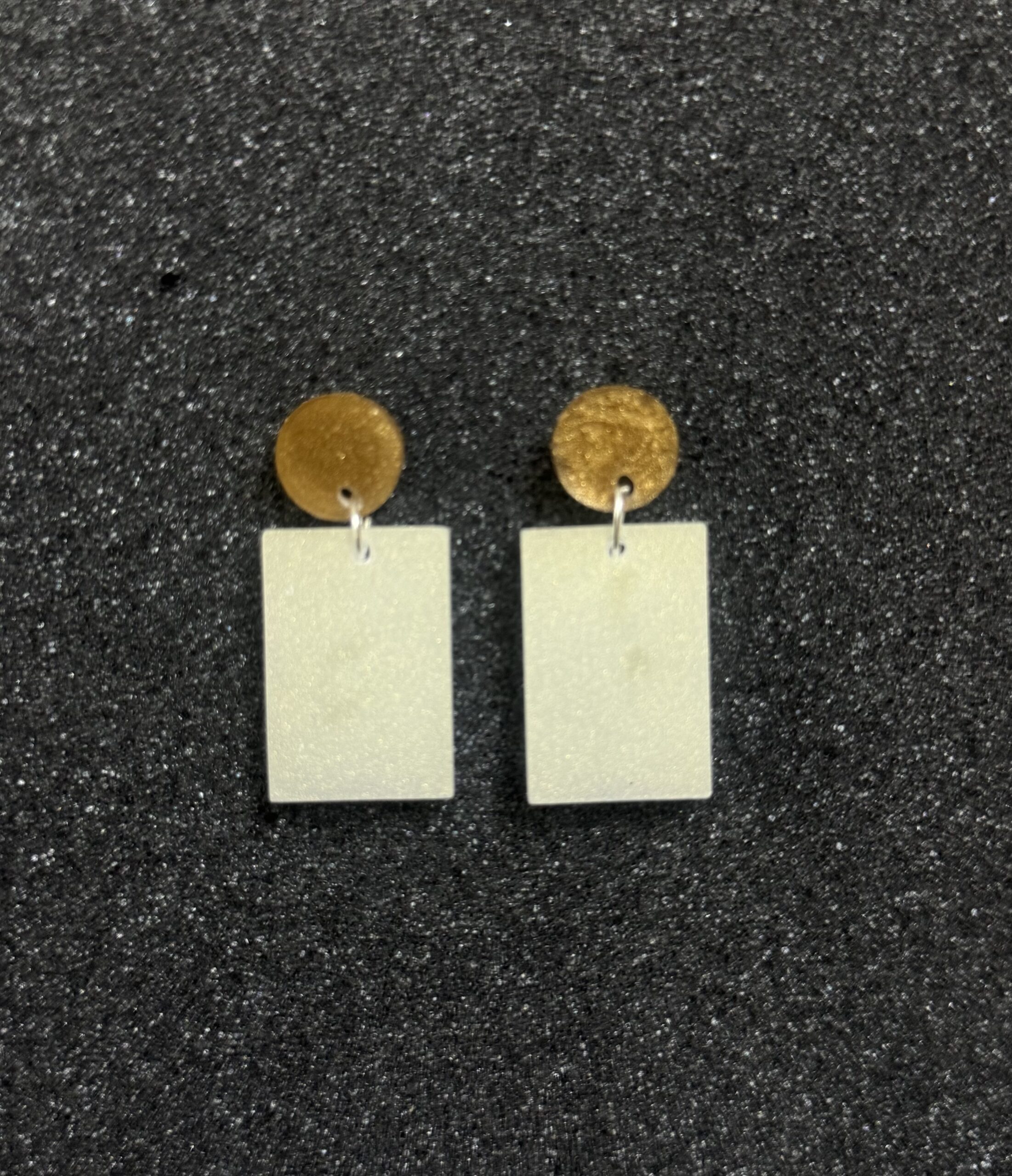 Ivory Bronze Resin Earrings