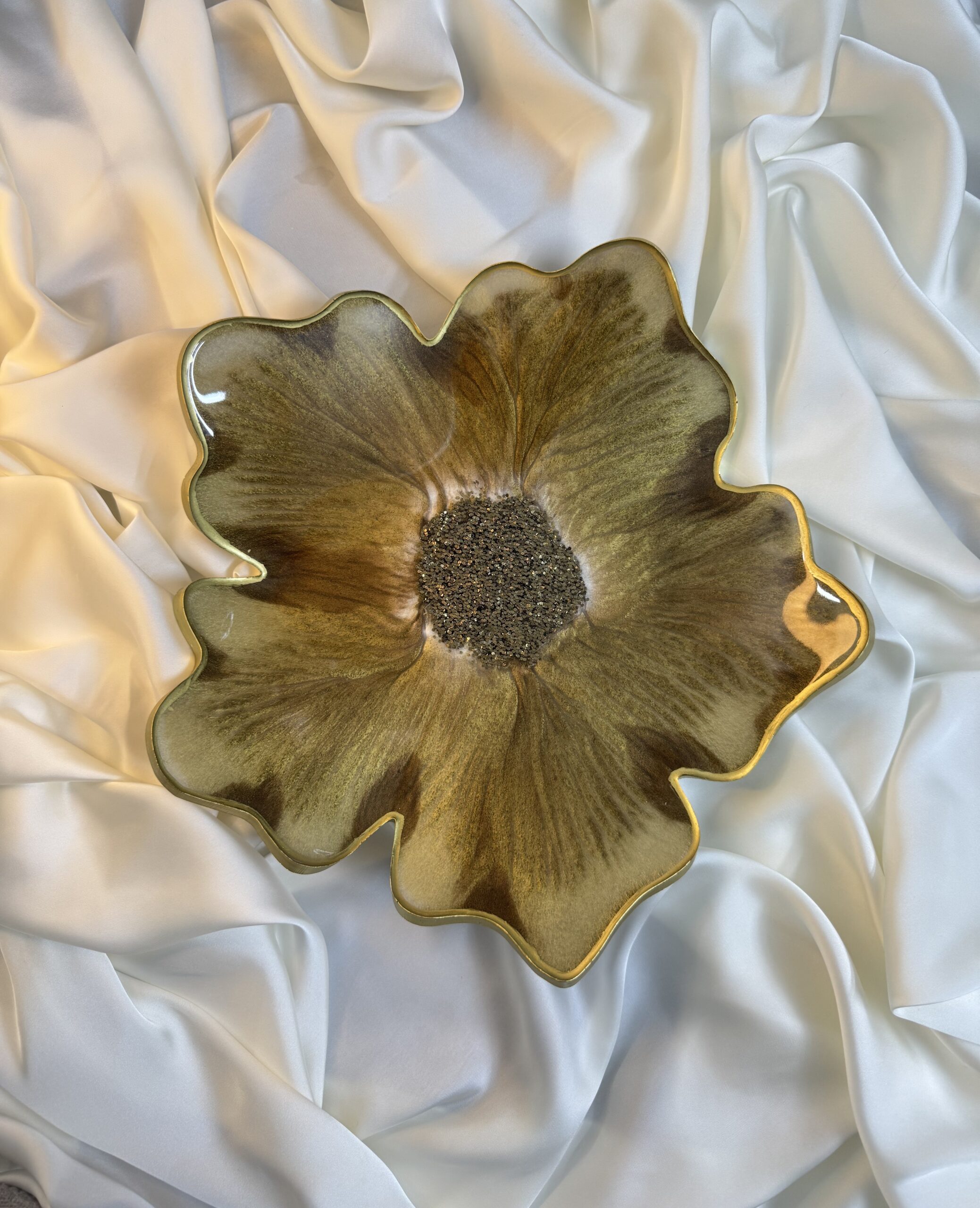 Molten Gold Resin Bowl