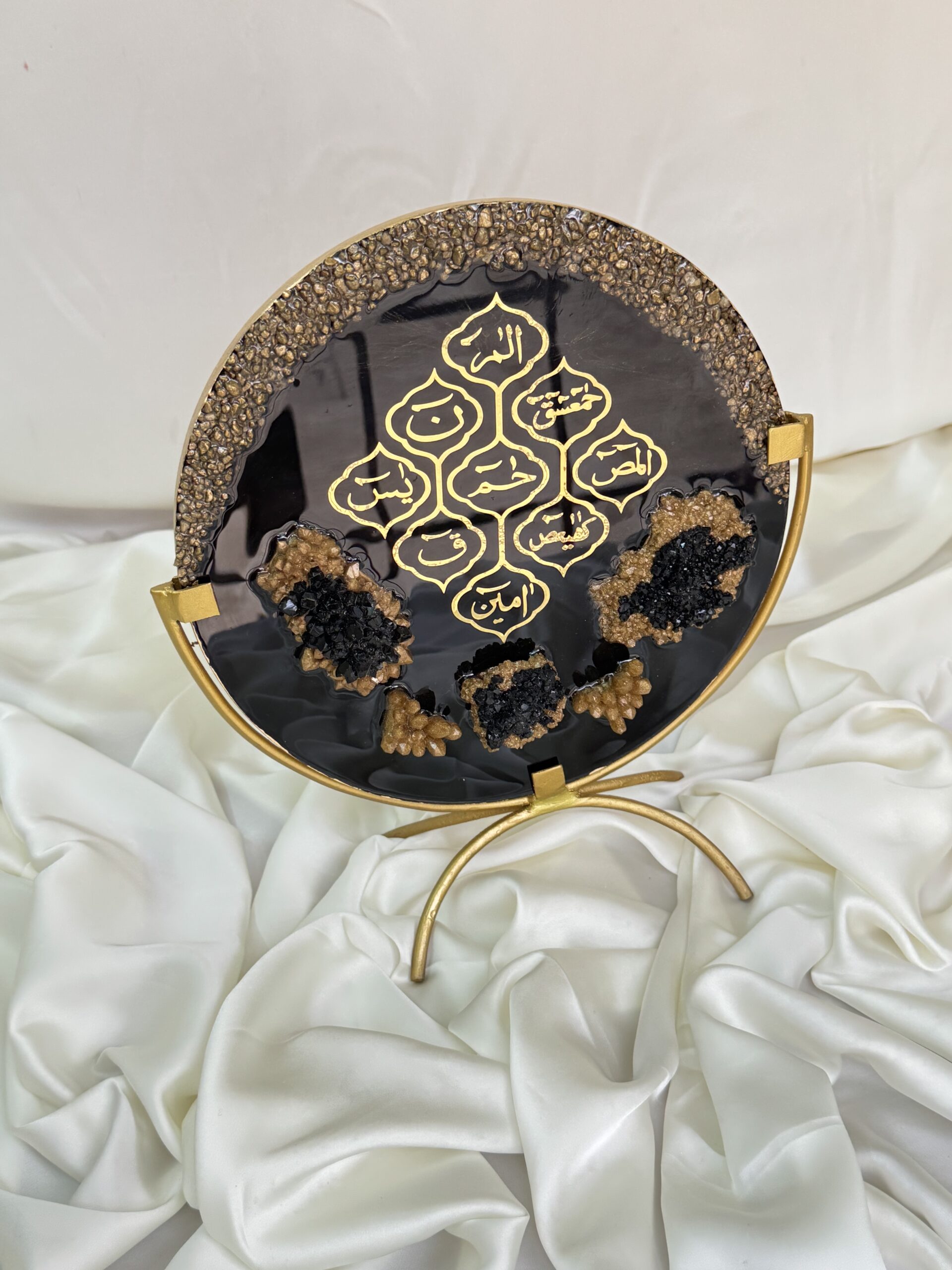 Onyx Gold Gemstone Resin Art