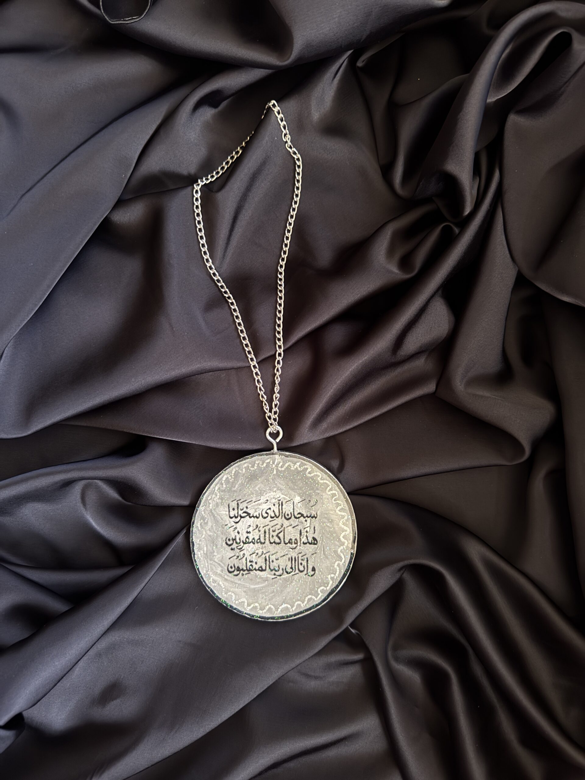 Shimmering Silver Resin Car Hanging 1