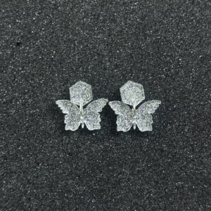 Sparkly Butterfly Resin Earrings