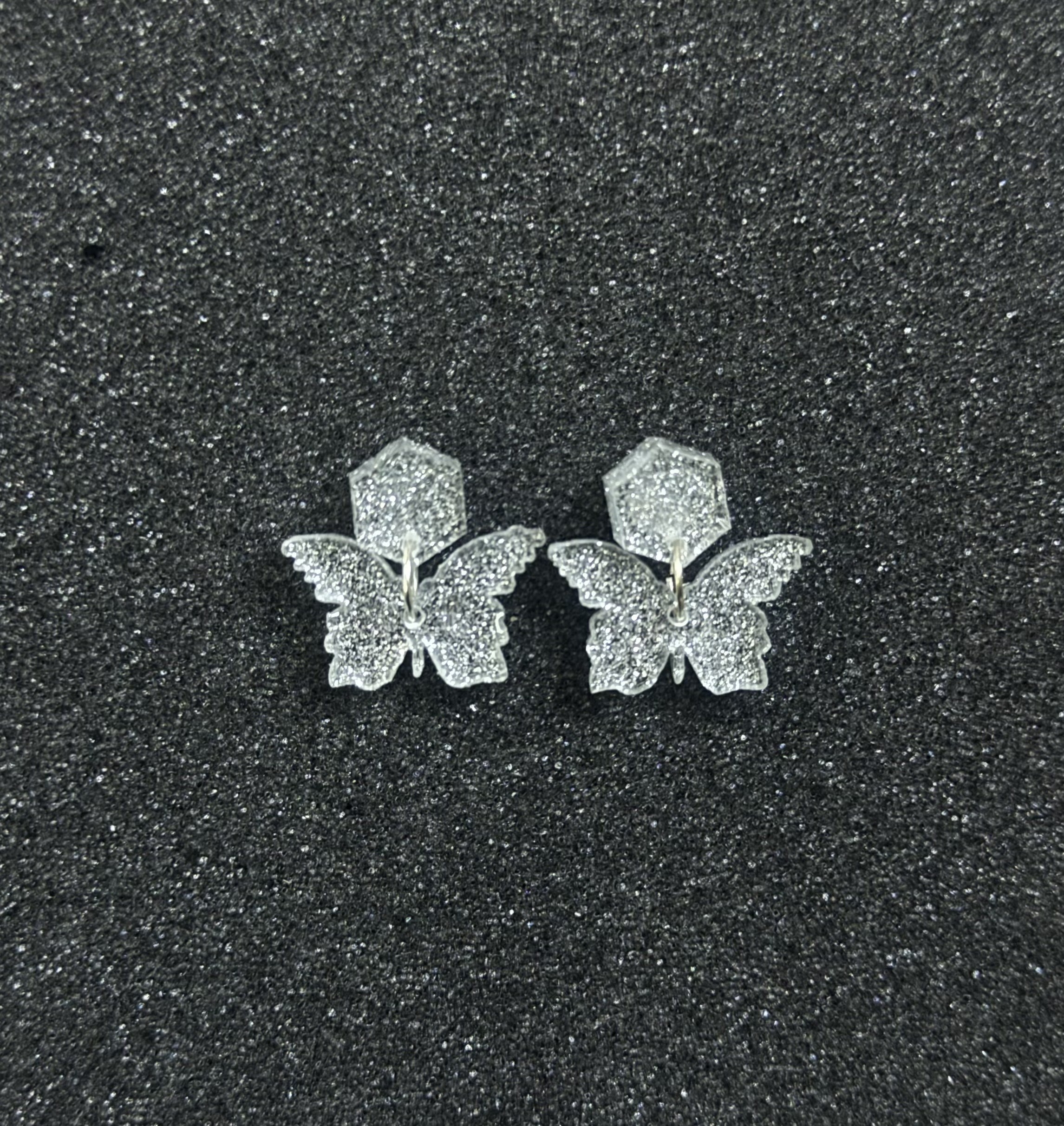 Sparkly Butterfly Resin Earrings
