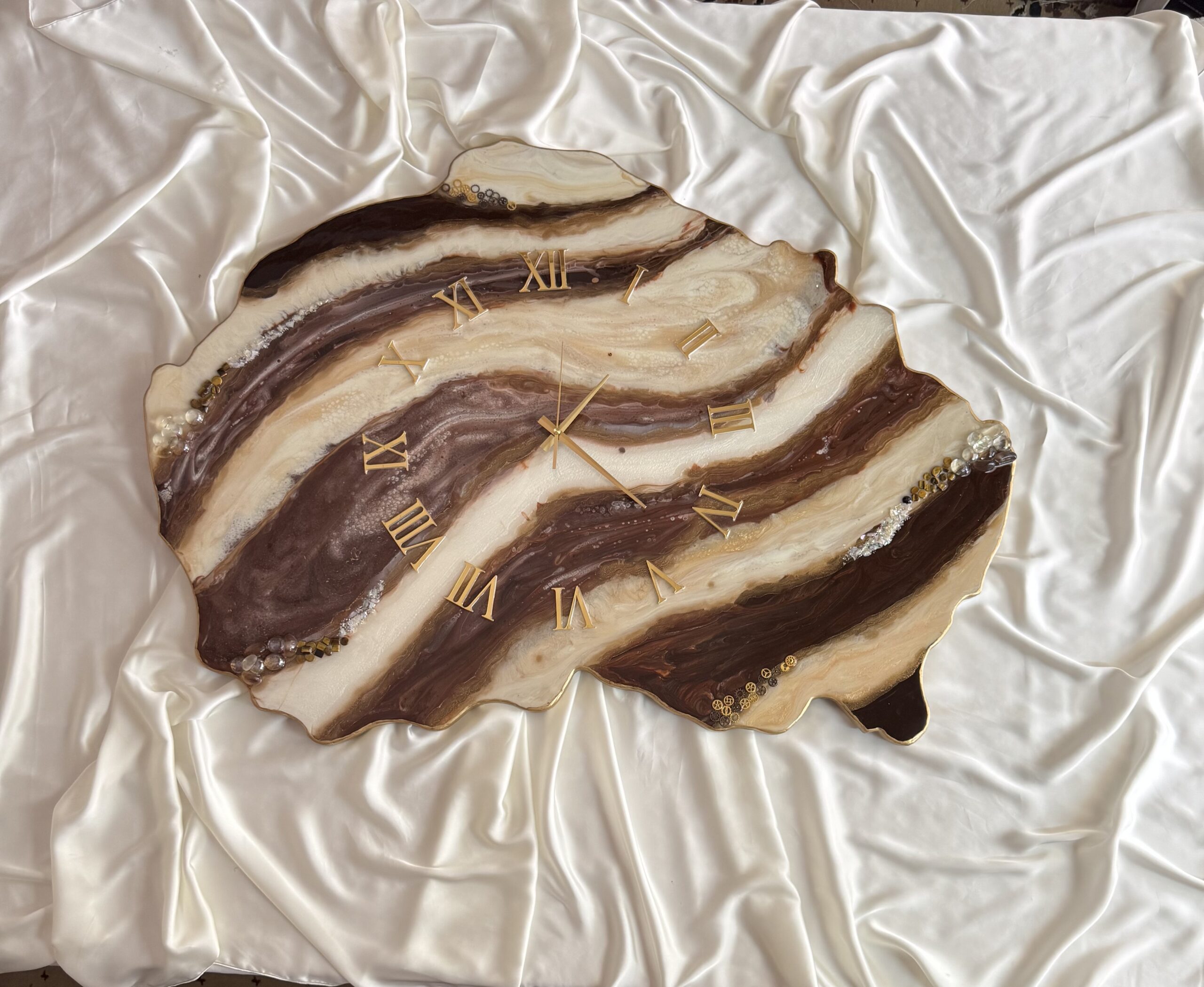 Modern Abstract Resin Marble Clock