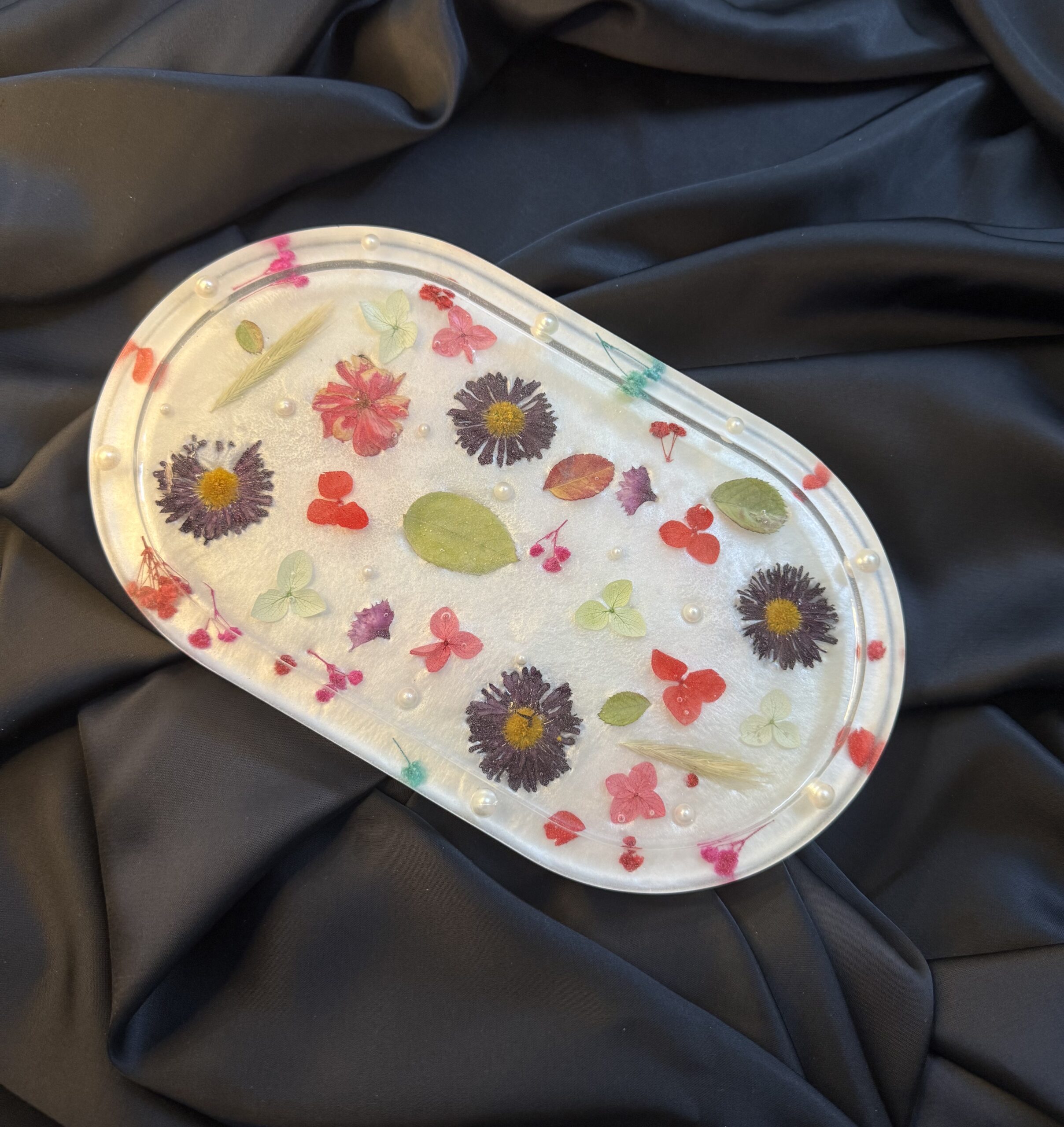 Floral Resin Trinket Tray 1