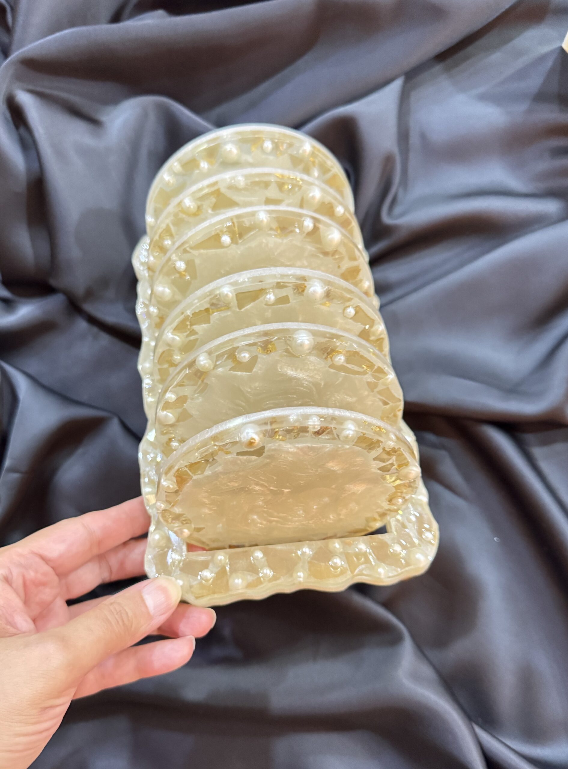 Resin Coasters Set with Holder 1