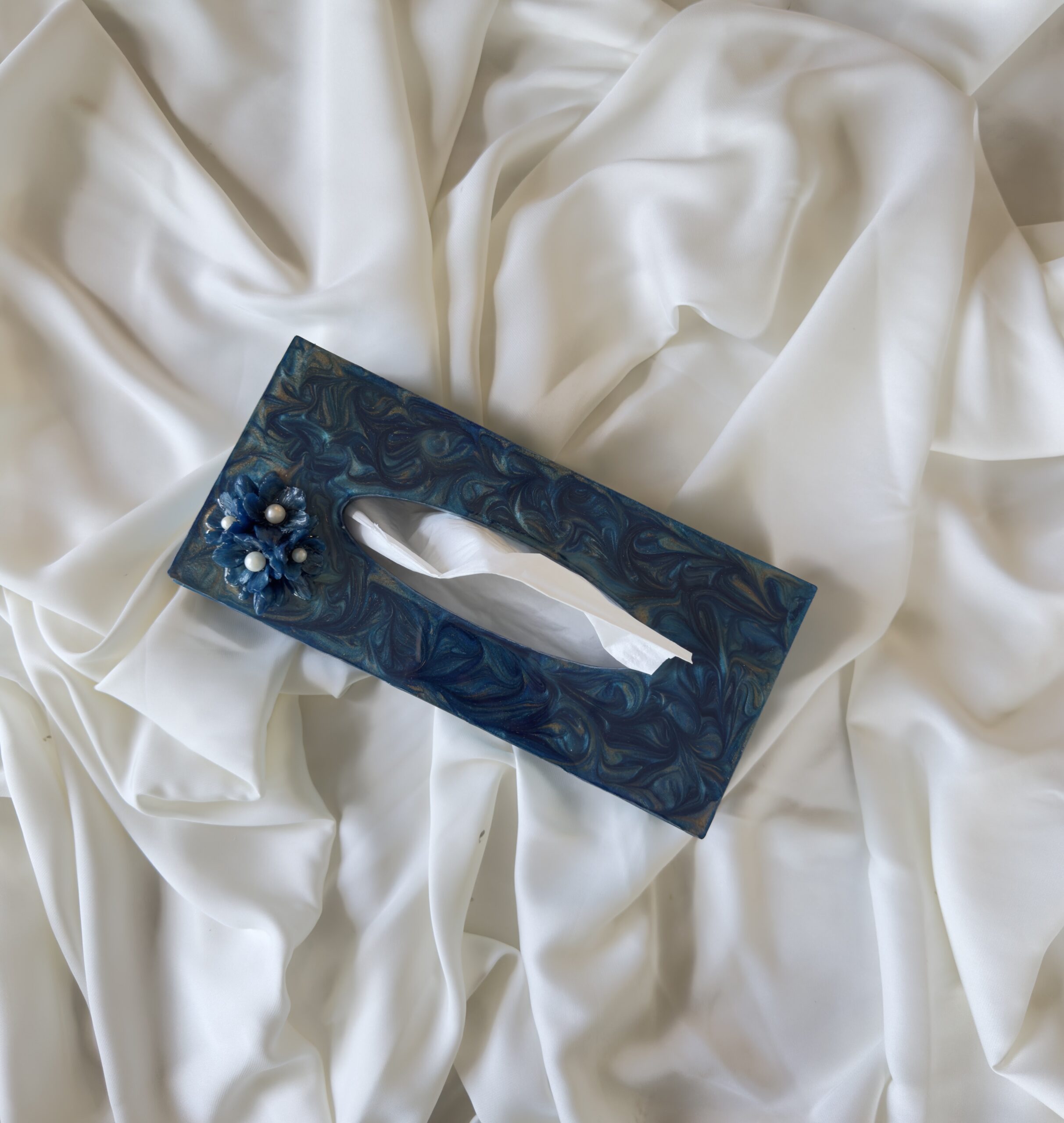 Peacock Resin Tissue Box