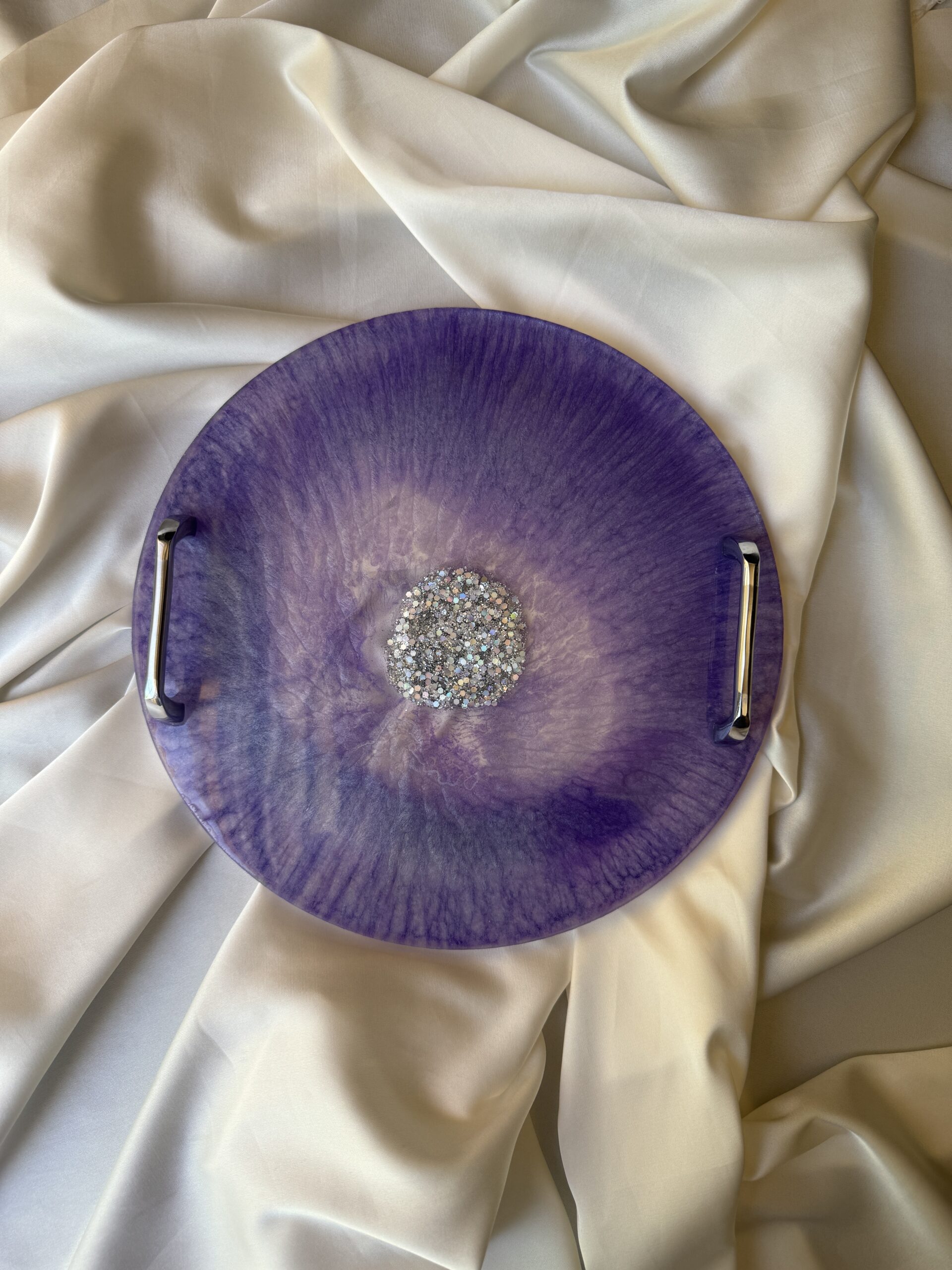Purple Sparkle Resin Tray