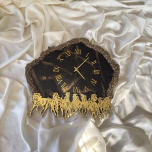 Galloping Horses Resin Wall Clock
